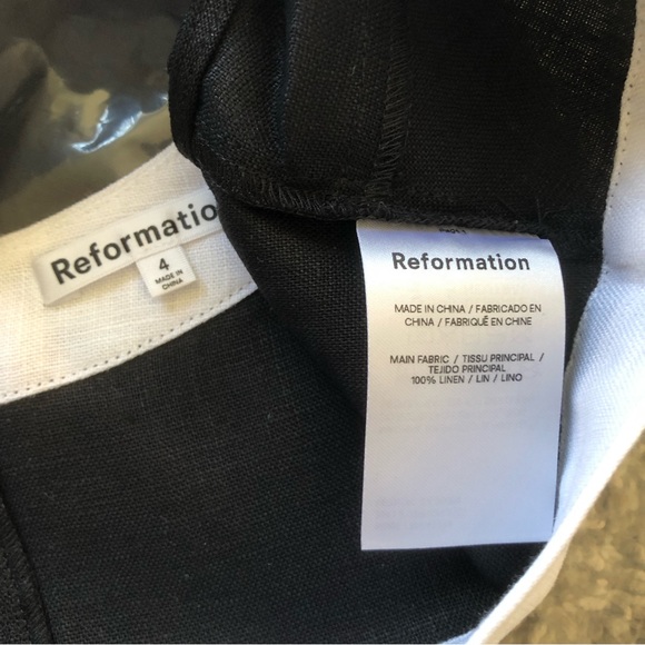 Reformation Robbie Linen Two Piece - Blk/Wht - Picture 6 of 11